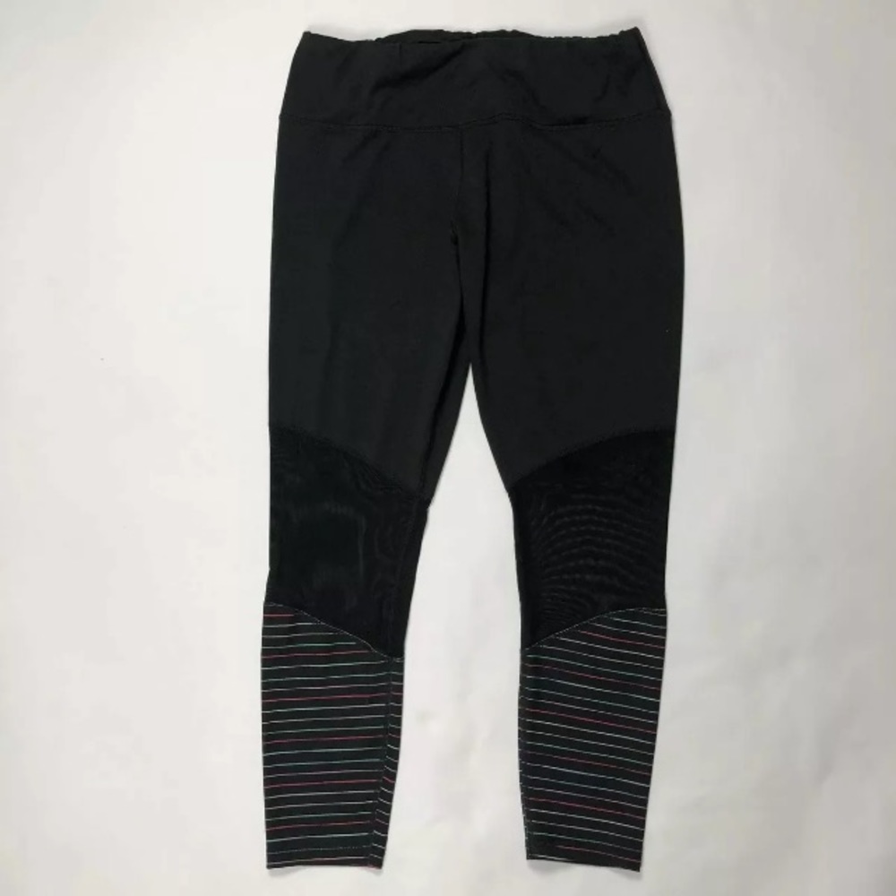 Zelos L Mesh athletic leggings rainbow stripes